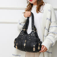 Bolso De Hombro Vintage Yogodlns Para Mujer En Cuero PU Suave Gran Capacidad Bolso De Mano Moda Con Manija De Color Stitching - details 7