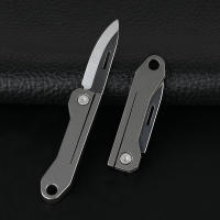 Cuchillo Plegable De Titanio EDC Mini Para Acampar Y Frutas Con Cadena De Llaves Portátil Cuchillo De Emergencia Pendiente Regalo - details 4