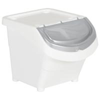 vidaXL Cubos de basura apilables con tapa 3 uds PP blanco 78 L - details 5