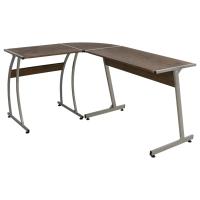 vidaXL Escritorio de esquina en forma de L en color Negro/Marrón | estructura resistente ideal para salón dormitorio o estudio - details 1