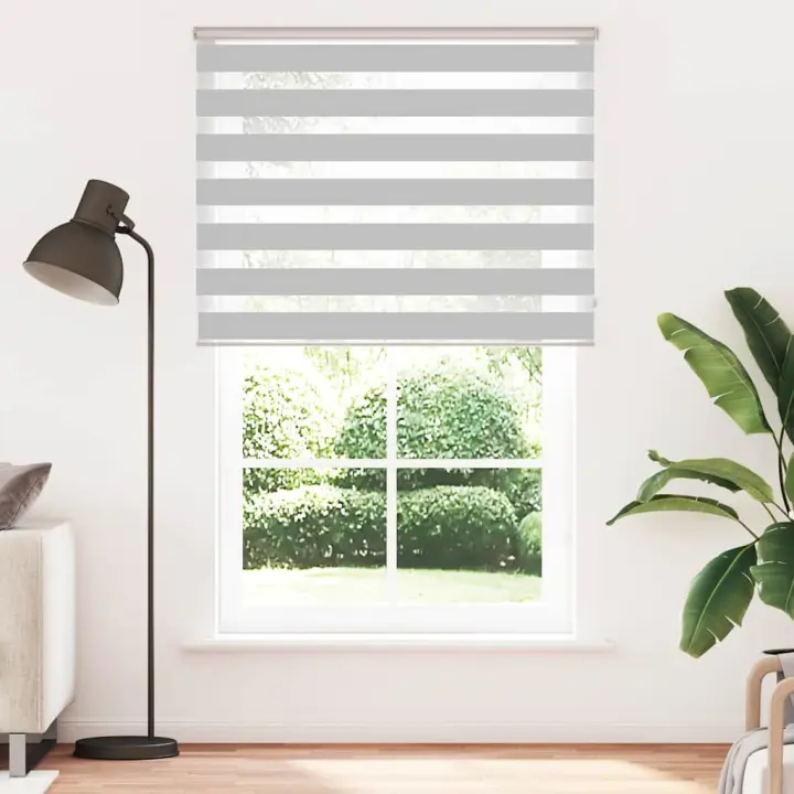 Estor cebra gris claro 150x230cm tejido ancho 145,9cm poliéster - 1