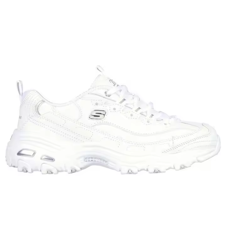 Zapatillas Blancas Skechers D''Lites - Fresh Start Blanco-Plata - 1