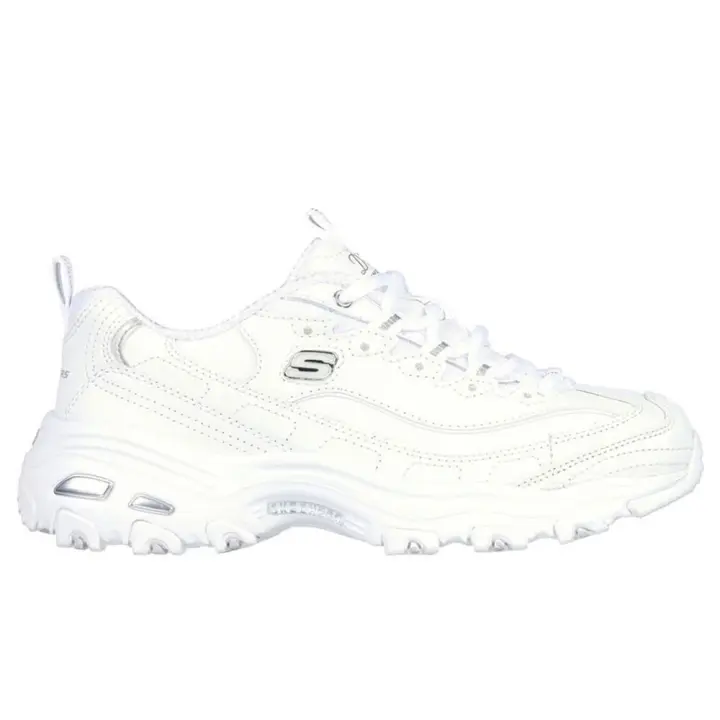 Zapatillas Blancas Skechers D'Lites - Fresh Start Blanco-Plata - 1