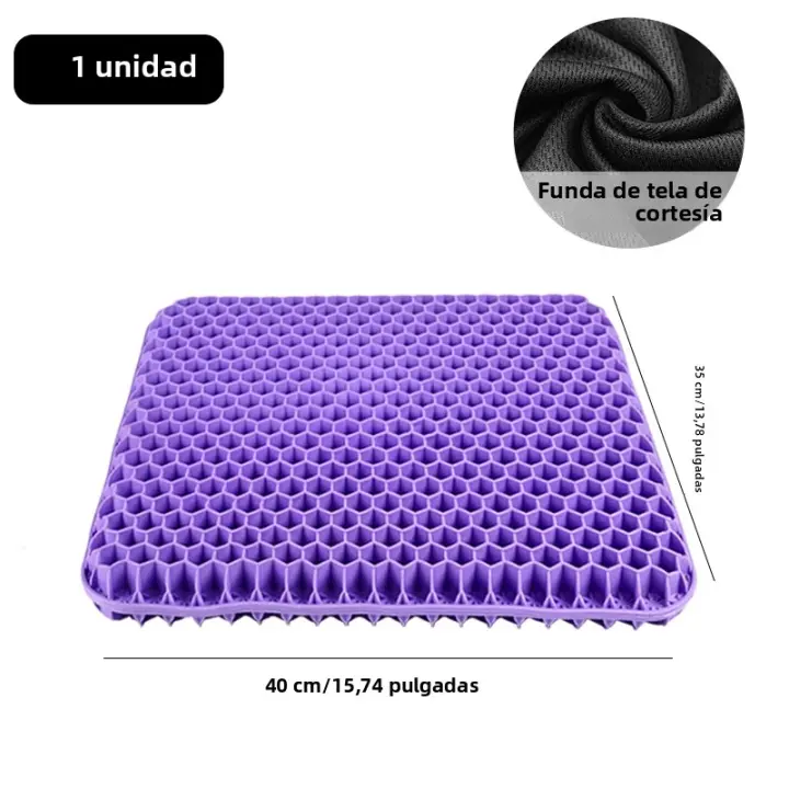 Almohadilla De Asiento Gel Automotriz Para Verano Transpirable Diseñada Para Aliviar Dolor De Columna Y Coccyx Para Oficina Y Silla De Ruedas - 1