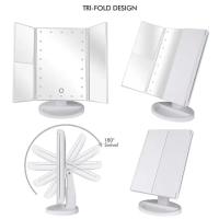 Espejo de tocador iluminado con 24 luces LED, boton táctil y aumento de 2X/3X/10X, dos modos de fuente de alimentación, espejo de maquillaje - details 3