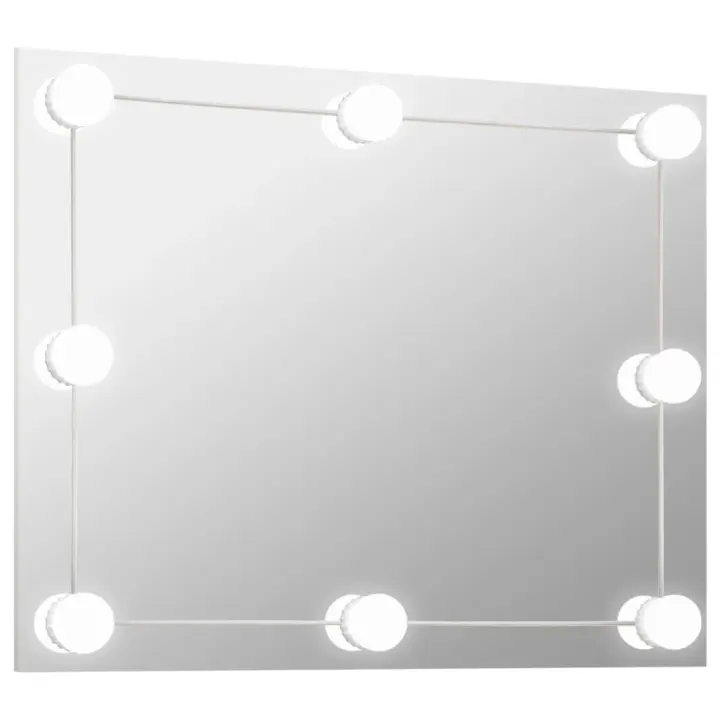 vidaXL Espejo de pared rectangular con luces LED vidrio espejo Dimensiones 40 x 60 cm,  40 x 80 cm,  50 x 60 cm y mas - 1