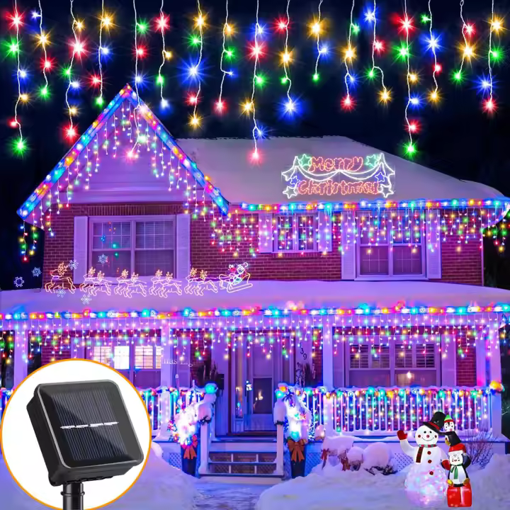 Luces De Cigüeña Solar De 3.5M Con 97LED Para Decoración Exterior De Jardín Fiesta Navidad Guirnalda De Aves De Noche Impermeable - 1