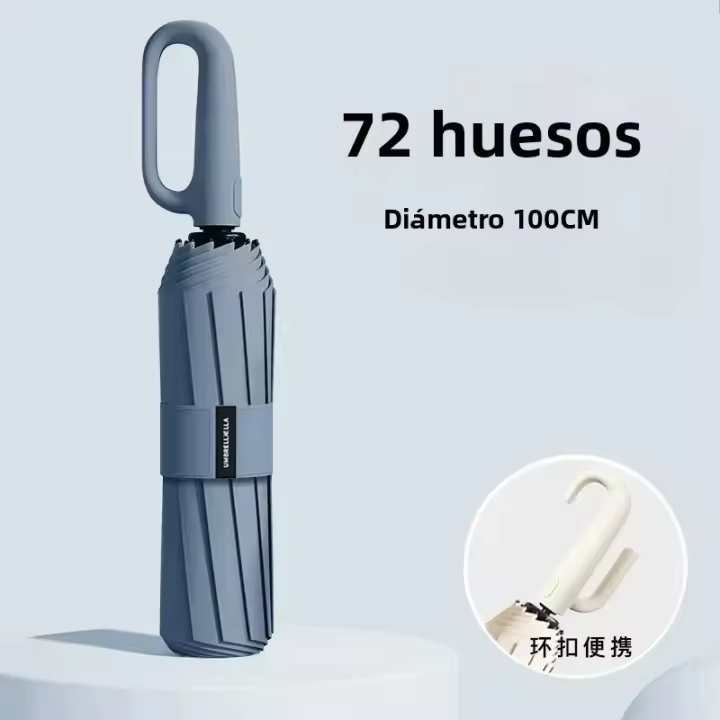 Paraguas Automático Resistente Al Viento Y Sol Con Protección UV Grande Plegable Para Hombres Y Mujeres Paraguas De Lluvia Con 72 Costillas - 1