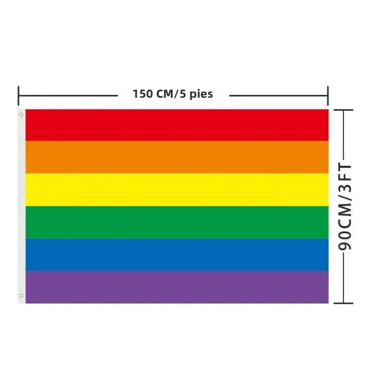 Bandera Arcoíris De Poliéster Para Exterior Grande Banderín De Fiesta LGBT Bandera Colgante De Paz (90x150cm) Para Exterior - 1