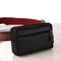 Bolsa De Cintura Multi-Función Mini Para Hombre En Cuero PU Con Cierre De Doble Zipper Bolso De Mano Casual Para Teléfono Y Tarjetas 2023 - details 2