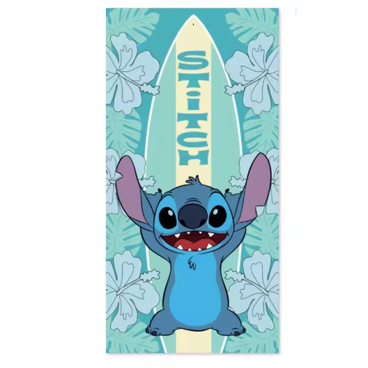 Toalha de praia em algodão Disney Stitch Surf - 1