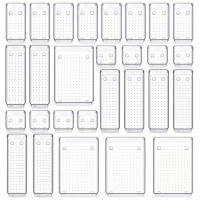 Juego De 28 Piezas Organizadores De Cajones Transparentes 4 Tamaños Diferentes Para Baño Y Vestíbulo Almacenamiento Duradero Y Antideslizante Para Cocina Y Dormitorio - details 2