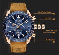 Reloj Deportivo Casual BENYAR Para Hombre Lujo Impermeable Cuarzo Cuero Militar Cronógrafo Reloj De Pulsera Top Marca - details 4