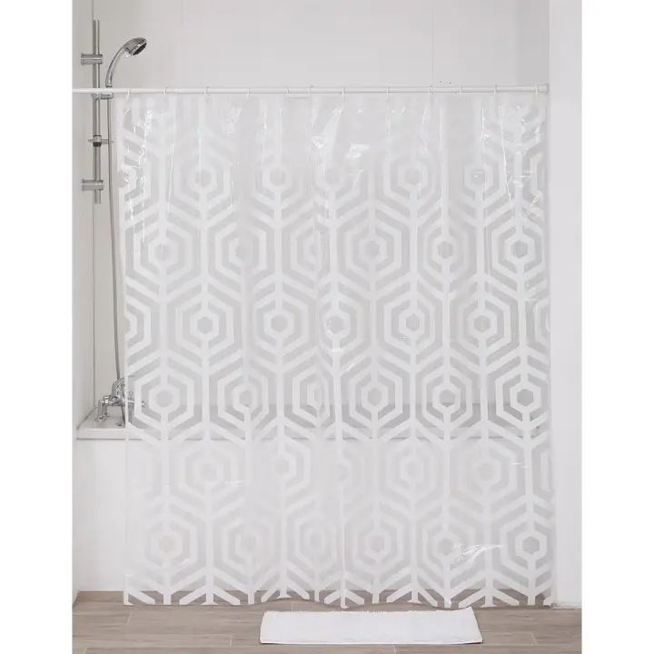 Baños Boutique Cortina de Ducha Antimoho 180 X180 cm, 3D Cubo de Agua Semitransparente Espesas EVA Lavable Cortinas de Baño con 12 Ganchos, Impermeable Antibacteriano Secado Rápido, para Bañera - 1