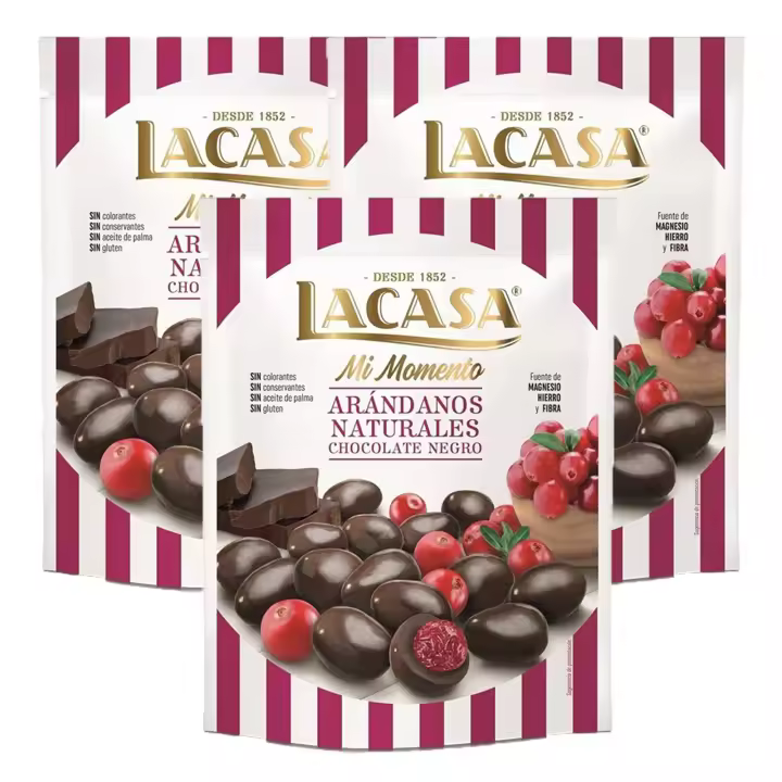 Lacasa Lote de 3x Bolsitas Mi Momento Arándanos con Chocolate negro 125G - 1