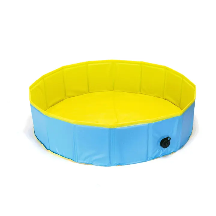 Nobleza - Piscina para Perros Grandes y Pequeños, Bañera Plegable Rigida Antideslizante para Mascotas, Gatos, 80*20cm, S, Azul - 1