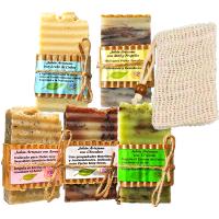 Antiedad. 5 Jabones Artesanos Naturales + Bolsa Sisal. PumarShop Cinnia Natura. Jabones de Chocolate, Té Verde,  Leche de Cabra, Miel y Propóleo, Avena. Hechos a mano. Vegano.🛑 [en caso de falta de stock de alguno, se sustituirá por otro similar] - details 0
