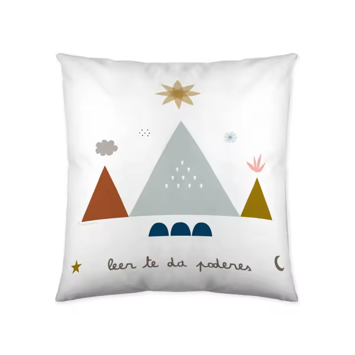 FUNDA DE COJIN VACIO INFANTIL 100% ALGODÓN SUSANITA AZUL 40x40 CM HACIENDO EL INDIO FABRICADO EN ESPAÑA - 1