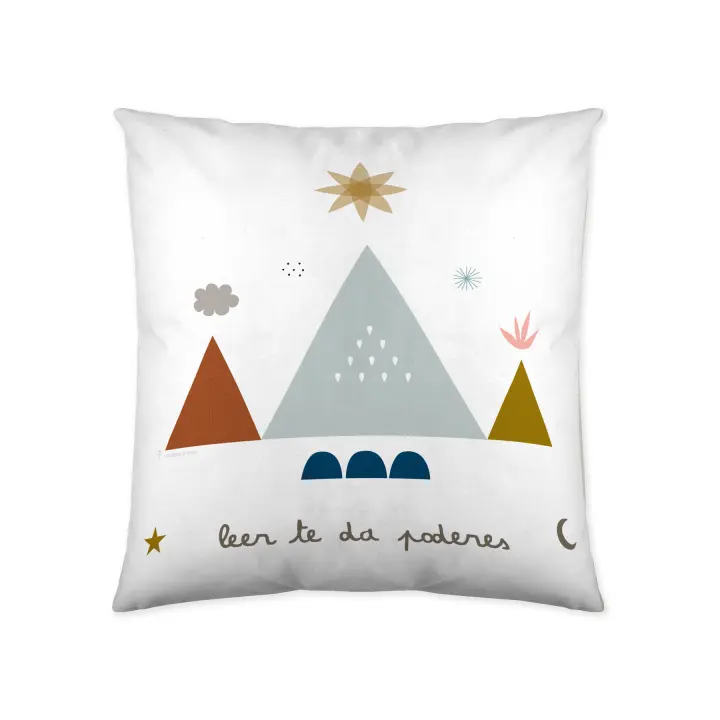 FUNDA DE COJIN VACIO INFANTIL 100% ALGODÓN SUSANITA AZUL 40x40 CM HACIENDO EL INDIO FABRICADO EN ESPAÑA - 1