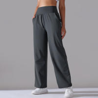 Pantalones Rectos De Pierna Ancha Para Mujer Casual Pantalones De Oficina Cintura Alta Holgados Para Danza Leggings Sin Costuras De Nylon - details 46