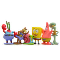 Figuras De Acción SpongeBob Para Niños Juguete De Bob Esponja Cangrejo Jefe Patricio Decoración De Pecera Bandai PVC 3.5-14.5cm - details 9