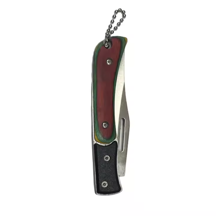 Navaja Plegable Mini Llavero Hoja Inoxidable 6cm Mango Plástico Ligero - 1