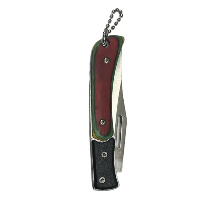 Navaja Plegable Mini Llavero Hoja Inoxidable 6cm Mango Plástico Ligero - 1