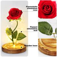 Rosa Eterna De Cristal Con Flores Artificiales Belleza Y El Bestia Regalo Para San Valentín Boda Cumpleaños Decoración - details 3
