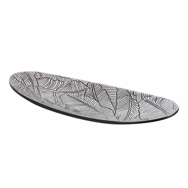 Adda Home Centro de Mesa Resina Blanco/Negro 49x20x6 Cm - Decoración Hogar - 1