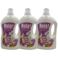 DETERGENTE HOLA LED LAVADORA 3 EN 1, EL DETERGENTE MAS VITAL EN PACK DE 3 - Candy Sweet + Coconut + Fresa y Nata - combina las funciones de detergente, suavizante y perfumador. Apto para prendas blancas y de color ahorra comprando 3 combina como quieras - details 0