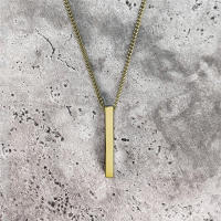 Collar Pendentivo Rectangular Clásico Para Hombres En Acero Inoxidable Color Negro Cadena Cubana Joyería Regalo Estilo Fashion - details 4