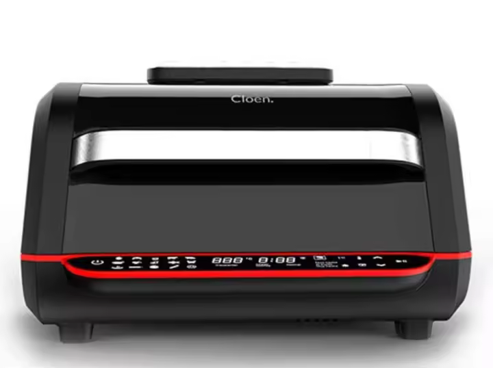 Freidora sin Aceite 7L, Gran Capacidad, Familiar,  1700W, Freidora de Aire,18 Funciones, 8 Dispositivos en 1, Panel Led Táctil, Modo Manual. Doble uso: con Cesta o Plancha Grill. Tamaño Familiar .Sin BPA. Foodie Fryer .Cloen.