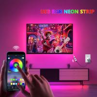 Tira De Luces LED RGB Bluetooth 5V USB Para Decoración De Habitaciones Y Fiestas Control Remoto Y App Sincronización Con Música Luz Neón De Tira De Neón Para Iluminación De Ambientes - details 1