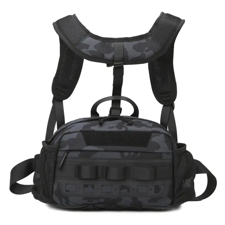 Chaleco Táctico Para Hombre Mochila Deportiva Grande Para Caza Pesca Y Camping Bolsa De Cintura Molle Multifuncional De Oxford - 1