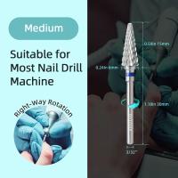 HYTOOS Bits De Taladro De Cono Para Uñas 15mm Taper Carburo Antipolvo Para Eliminación De Uñas Manicura Y Limpieza De Cutícula Gel Suave - details 2
