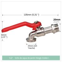 Grifo De Jardín Con Doble Cabeza De Latón 1 Entrada 2 Salidas Conector De Agua Para Balcones Y Jardines Resistente a La Presión ≥850 kPa - details 8