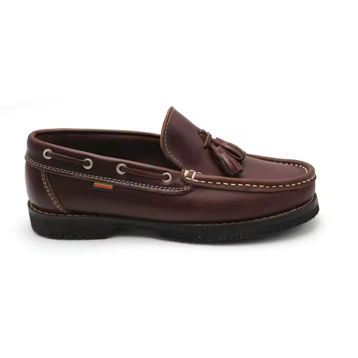 VALDEGAMA 406-B Zapato náutico con borlas, sin cordones y con suela de goma, hecho en españa, para caballero - 1