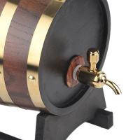 Barrel De Madera De Roble Retro De 3L Para Vino Brandy Y Whisky Con Grifo Contenedor De Cerveza De Barra Ecológico - details 0