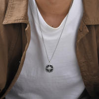 Collar masculino con colgante de ojo de tigre y estrella de 8 puntas - Acero inoxidable hipoalergénico - details 9