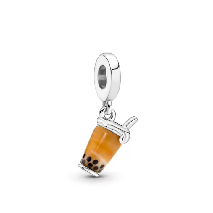 PANDORA - Cadena de perlas de cristal de Murano con forma de té con leche, multicolor, para hacer tú mismo, regalo de cumpleaños único y de moda para novia, talla única - 1