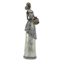 CAPRILO REGALOS & DECORACIÓN Figura Decorativa Étnica de Resina "Africana con Jarrón". Adornos y Esculturas. Regalos Originales. Decoración Hogar.  12 x 7,50 x 43 cm. - details 0