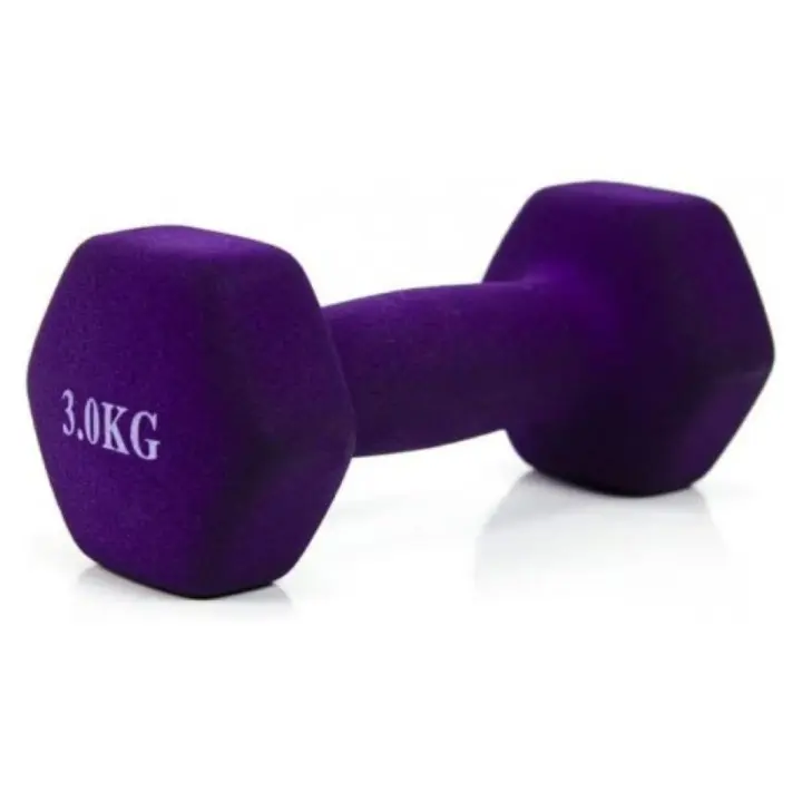 Coshano Mancuerna de 3kg en Acero Cubierta en Vinilo Suave y Antideslizante - Color Morado - 1