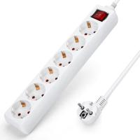 LIYSET Regleta alargador de 2/3/4/5/6 enchufes con cable de 1.5/3/5 metros e interruptor. Color Blanco - details 1