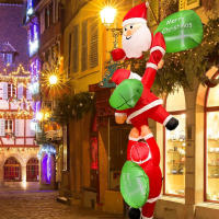 Inflable De Navidad 2.4M Tres Clausulas Subiendo Con Luz Interior De LED Decoración De Jardín Exterior Propiedades Navideñas De Tela - details 4