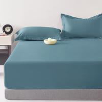 Sábana De Algodón 100% Ultra Profunda Para Cama Matрас De 45-60cm Color Azul Denim Mate Sábana Transpirable Y Suave Para Dormitorio - details 2