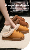 Nuevos Pantuflas De Hombre Con Suela Gruesa Y Peluche Para Invierno Antideslizante Y Calor Interior Adecuadas Para Parejas - details 1