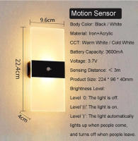 Lámpara De Pared Recargable USB Con Sensor De Movimiento Y Toque Luz Nocturna LED Moderna Para Dormitorio Iluminación Diaria - details 6