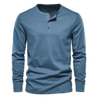 Camiseta de manga larga con cuello redondo de otoño para hombre, jersey holgado, camiseta informal de manga larga para hombre - details 5