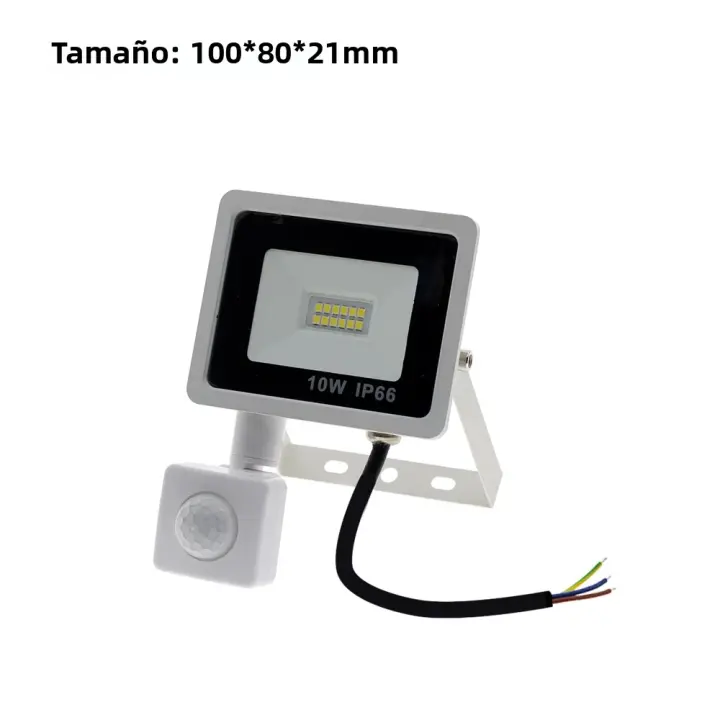 Proyector De Luz Exterior LED Con Sensor De Movimiento PIR IP66 220V Luz De Calle Autónoma SMD2835 Iluminación Exterior Blanco - 1