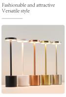 Lámpara De Mesa Recargable Táctil De Metal Con Luz LED Ambiental En Tres Colores Decoración Interior Creativa Para La Cama - details 5